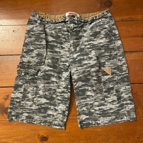 Levi’s Camo Cargo Shorts 27” Waist Grey Shorts Youth Large 14 - Picture 3 of 13